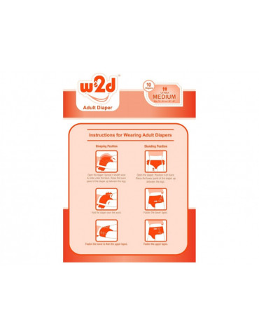 Adult Diaper W2D Medium M-10pc Side Image