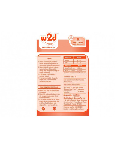 Adult Diaper W2D Medium M-10pc image