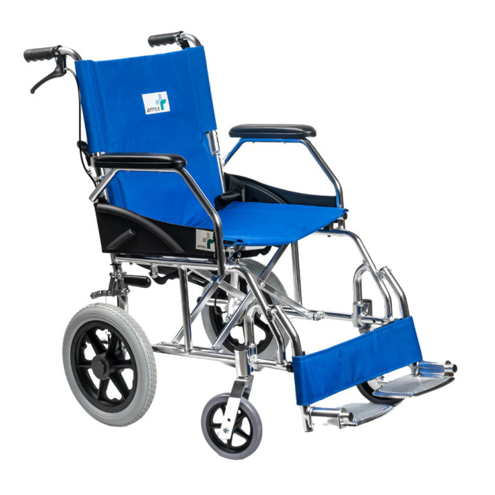Arrex Cord Aluminium Wheelchair With Attendant Brakes and Handle