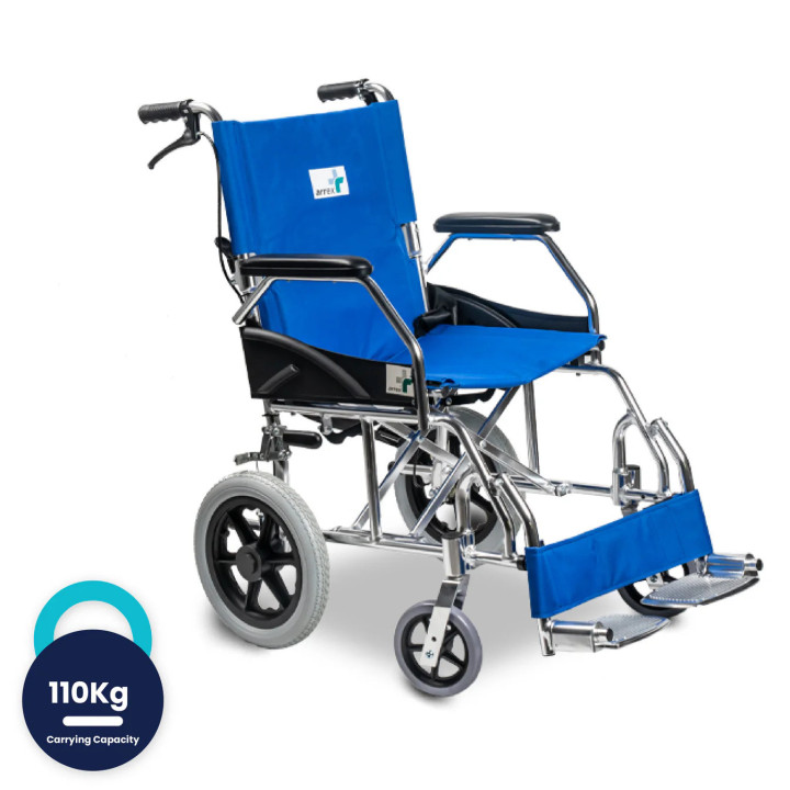 Arrex Cord Aluminium Wheelchair With Attendant Brakes and Handle