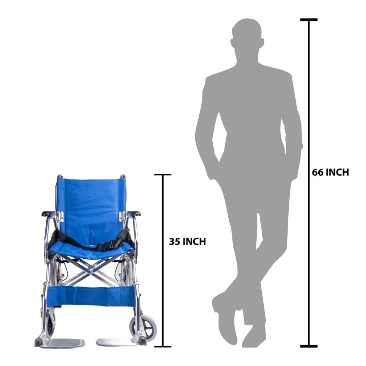 Arrex Cord Aluminium Wheelchair With Attendant Brakes and Handle