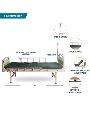 Arrex Manual Semi Fowler Bed Solo for Home Patient Care