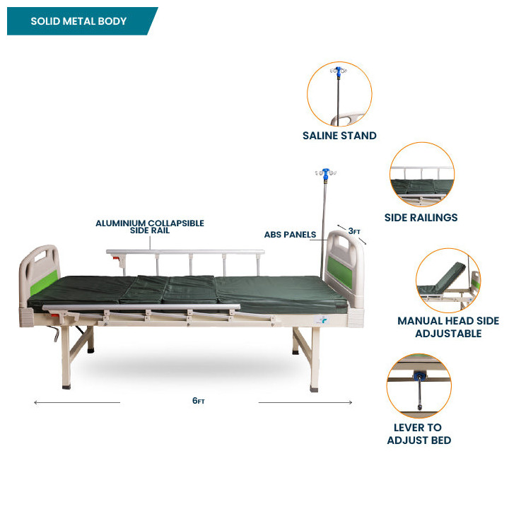 Arrex Manual Semi Fowler Bed Solo for Home Patient Care