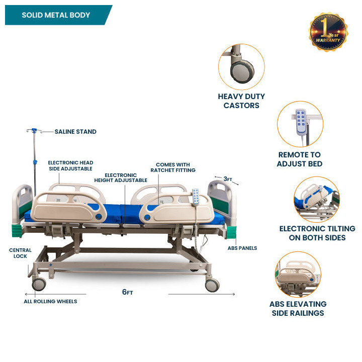 Hospital Bed Automatic 5-Way Function