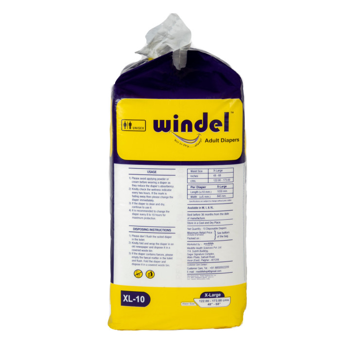 Adult Diaper Windel Extra Large XL-10pc SIde Image