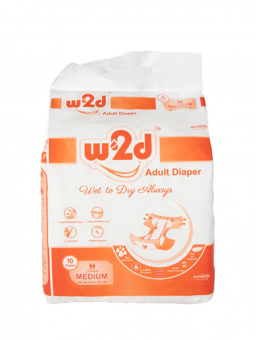 Adult Diaper W2D Medium M-10pc - Cover Image