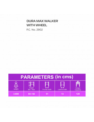 WALKER WITH WHEEL DURA MAX DETAILS