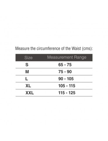 Sacro Lumbar Belt With Double Strapping Size Chart