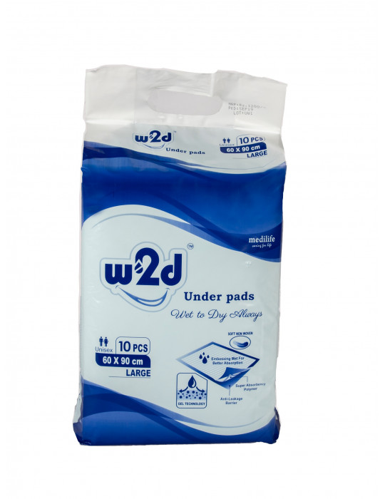 Under Pad W2D Large 60x90cm 10pc - Front Image