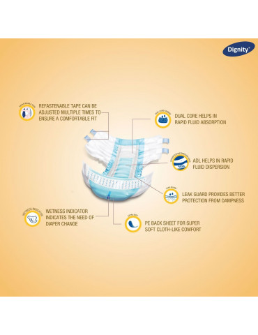 Dignity Adult Diaper Overnight Extra Large XL - 10 (1) Dignity Adult Diaper Overnight Extra Large XL - 10 (1)