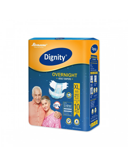 Dignity Adult Diaper Overnight Extra Large XL - 10 - Front Image