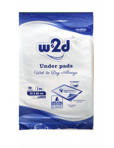 Under Pad W2D Large 60x90cm 1pc Under Pad W2D Large 60x90cm 1pc