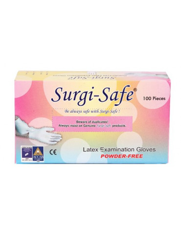 Surgi Safe Medical Hand Gloves || Latex Rubber Hand Gloves (Powder Free) 100pcs