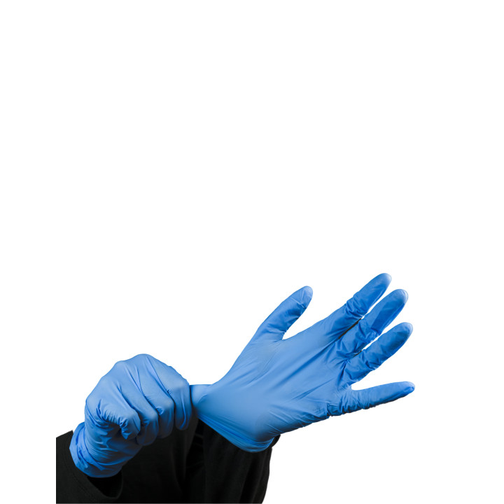 Surgi-Safe Nitrile Examination Gloves on hand picture