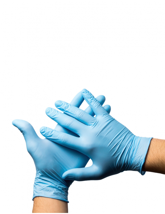 Surgi-Safe Nitrile Examination Gloves on hand side view