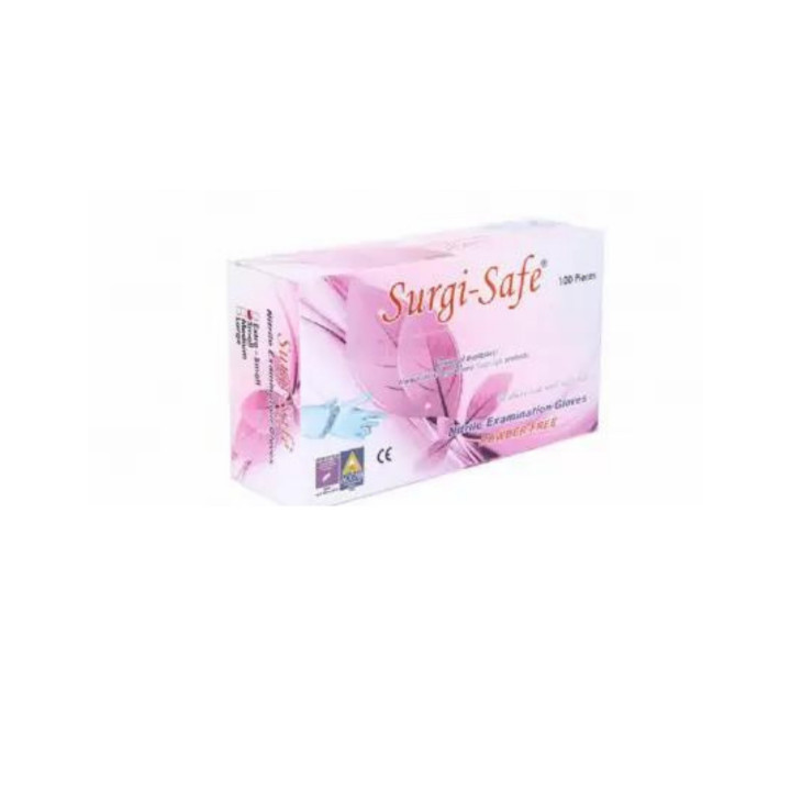 Surgi-Safe Latex Rubber Hand Gloves ||Nitrile Examination Gloves side view