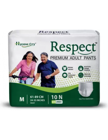 Adult Diaper Pull Up Respect Medium Premium Pants M-10pc