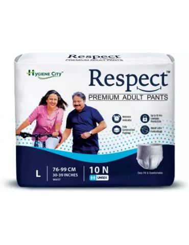 Adult Diaper Pull Up Respect Large Premium Pants L-10pc