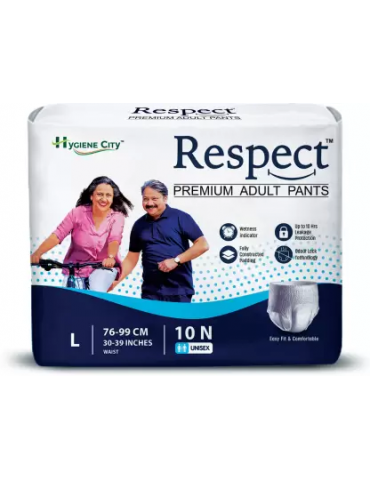 Adult Diaper Pull Up Respect Medium Premium Pants L-10pc