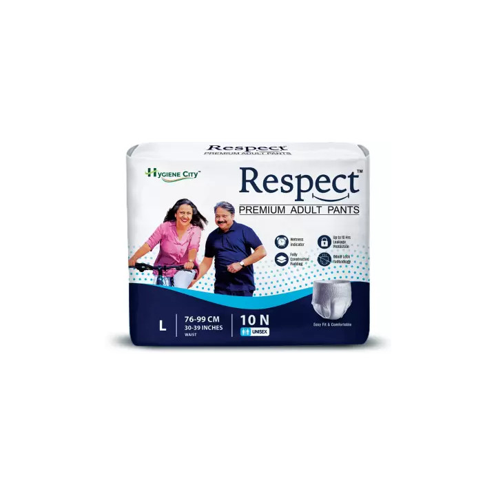 Adult Diaper Pull Up Respect Medium Premium Pants L-10pc